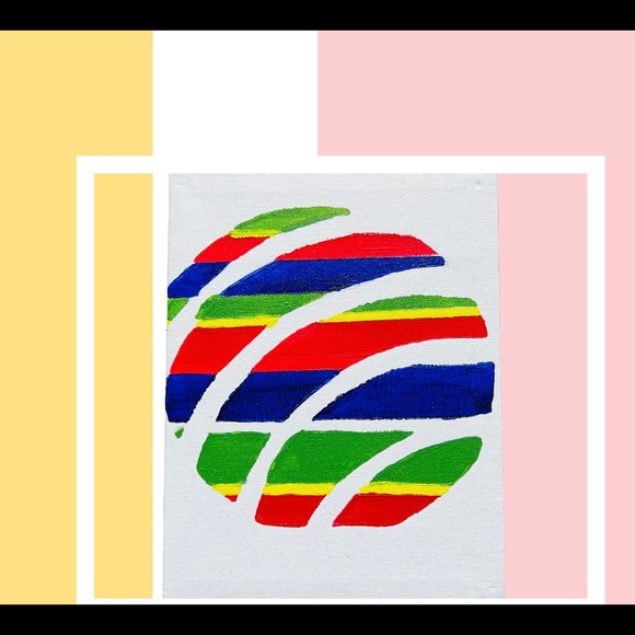 Concha Serape Print Acrylic Paintings - Picture 3 of 4